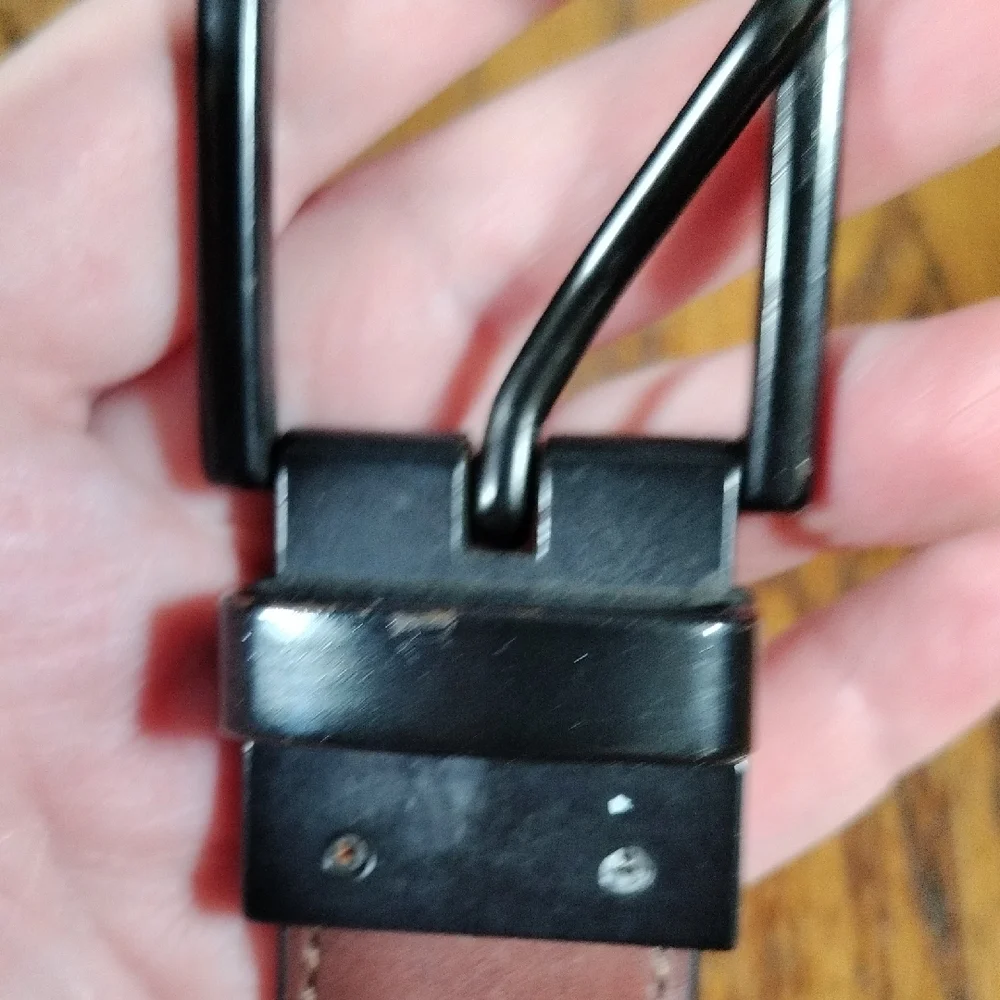 Men's Black And Brown Reversible Leather Belt Size L  30-32